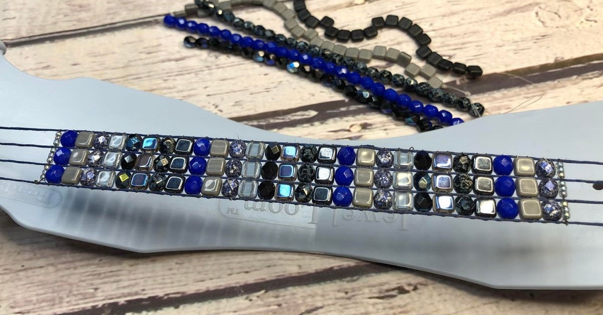 Fire Polish & Tile Bracelet - Jewel Loom School with Tricia