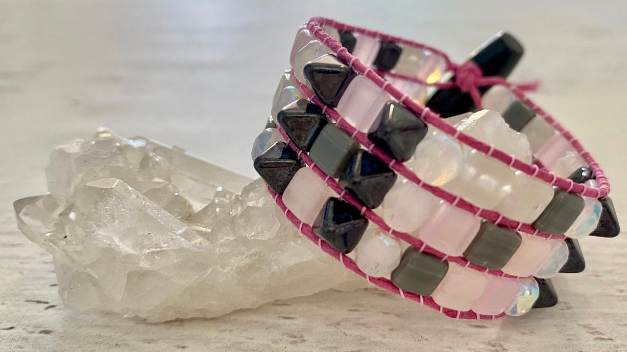 Two Hole Beaded Cuff - Jewel Loom School Live with Jewels