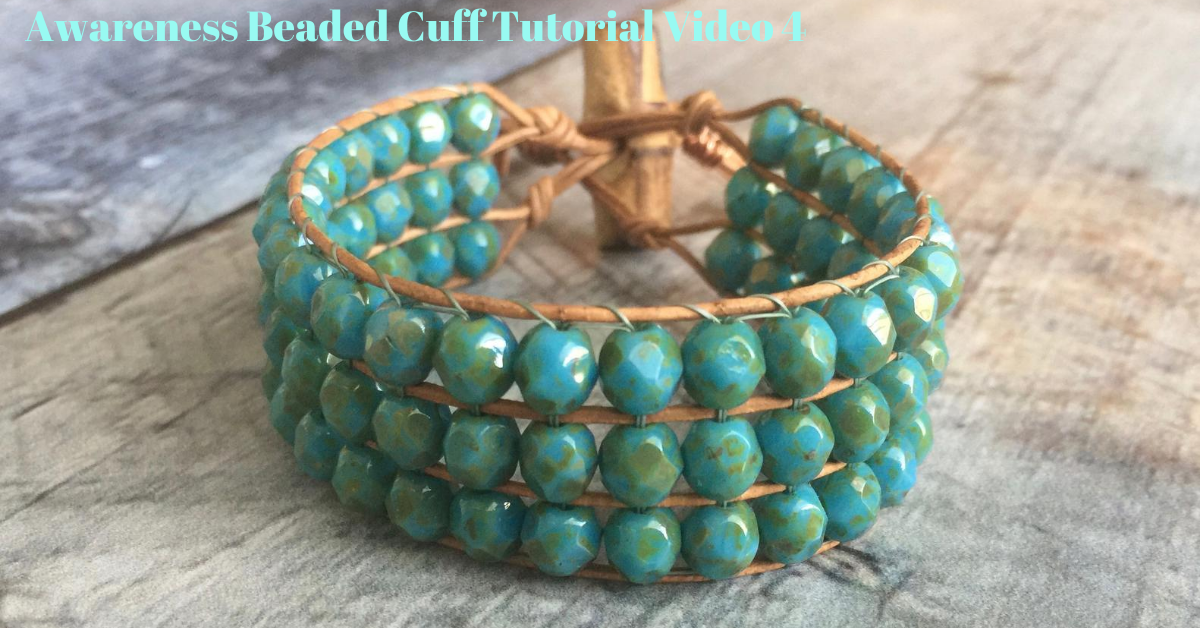 Awareness Beaded Cuff Video 4 Finishing your project 1 of 2