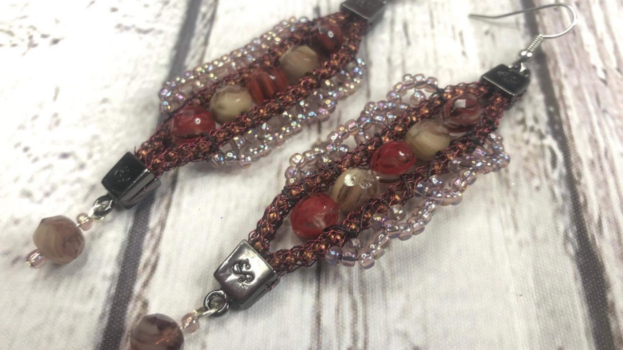 Lovely Lace Silver Silk Earrings - Jewel Loom School Live with Tricia