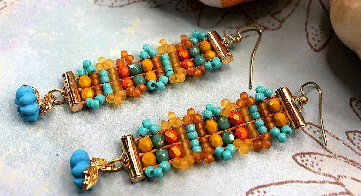 Pumpkin Patch Earrings - Jewel Loom School Live with Tricia