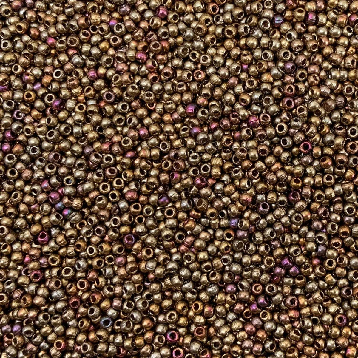 Czech Glass Pressed Seed Beads Ancient Gold Size 11/0