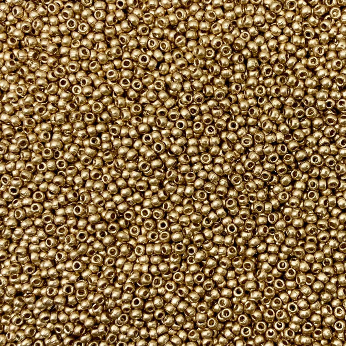 Czech Glass Pressed Seed Beads Aztec Gold Size 11/0