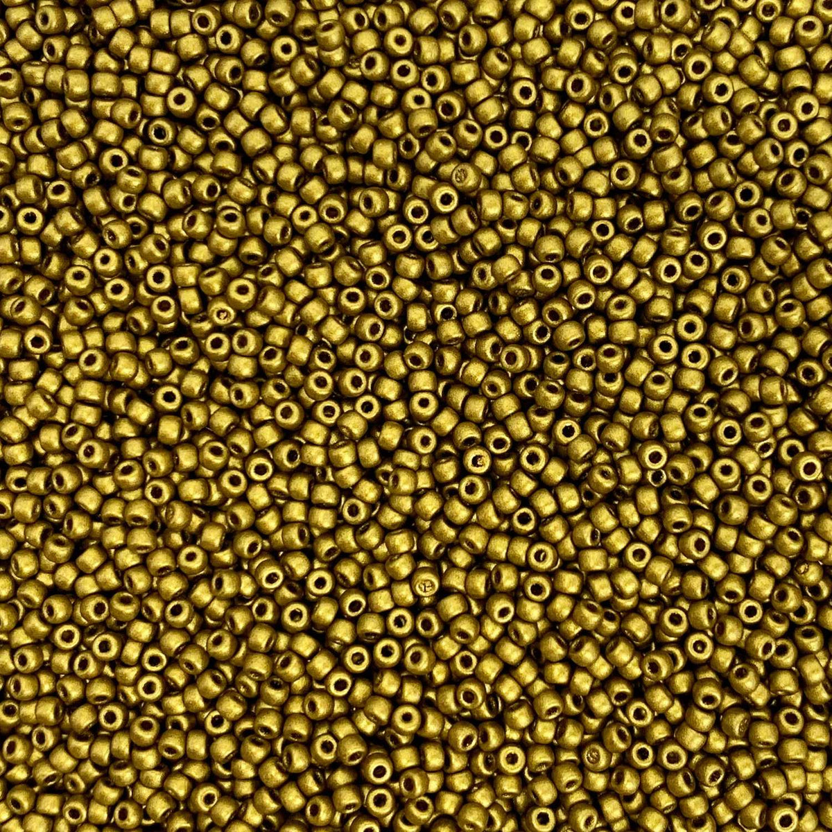 Czech Glass Pressed Seed Beads Olive Gold Size 11/0