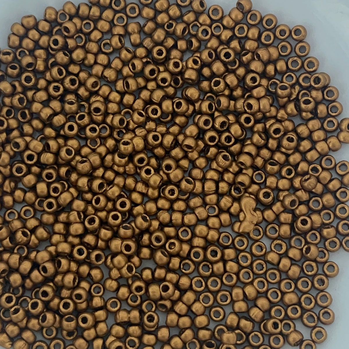 Czech Glass Pressed Seed Beads Brass Gold Size 11/0