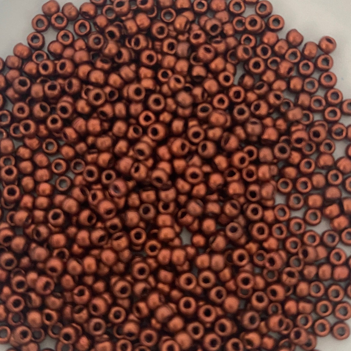 Czech Glass Pressed Seed Beads Crystal Bronze Fire Red Size 11/0