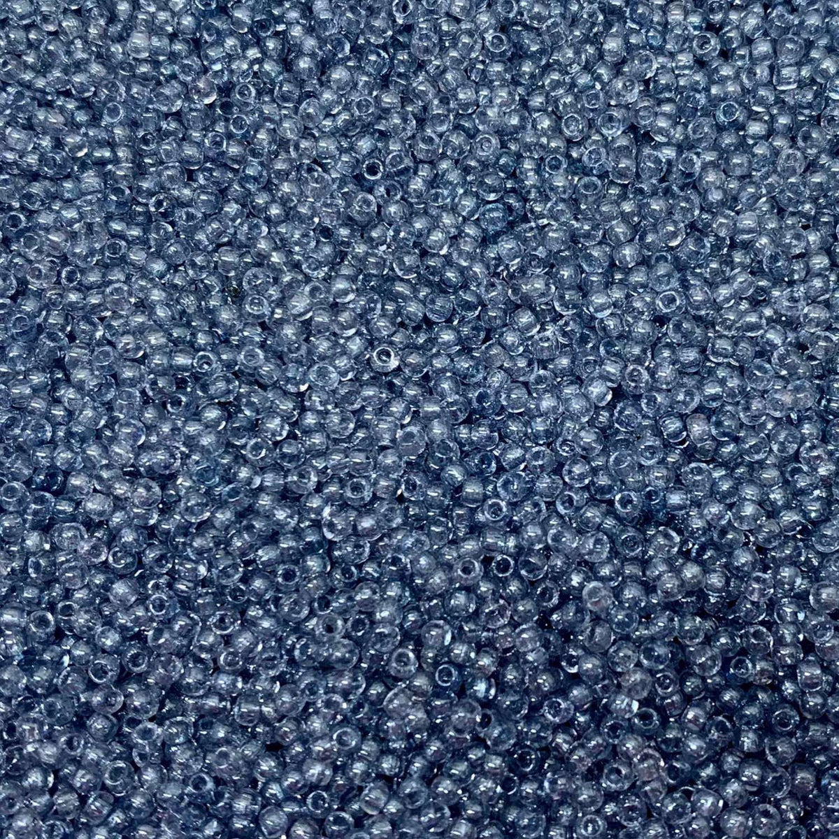 Czech Glass Pressed Seed Beads Crystal Blue Luster Size 11/0