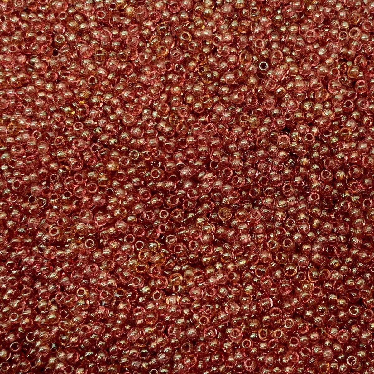 Czech Glass Pressed Seed Beads Crystal Red Luster Size 11/0
