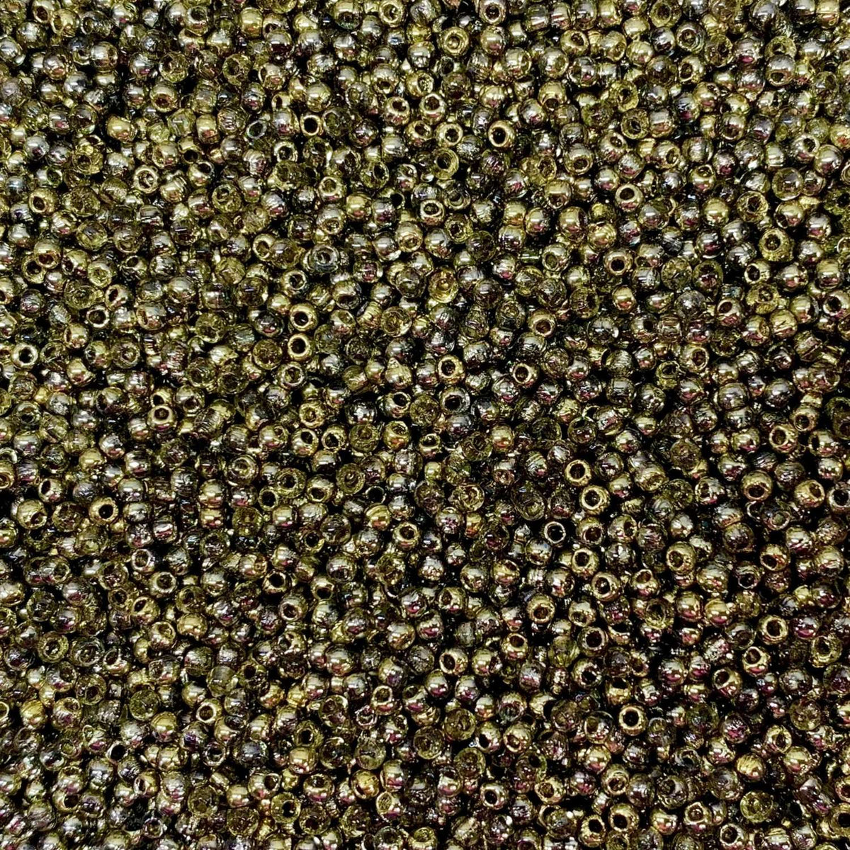 Czech Glass Pressed Seed Beads Crystal Amber Size 11/0