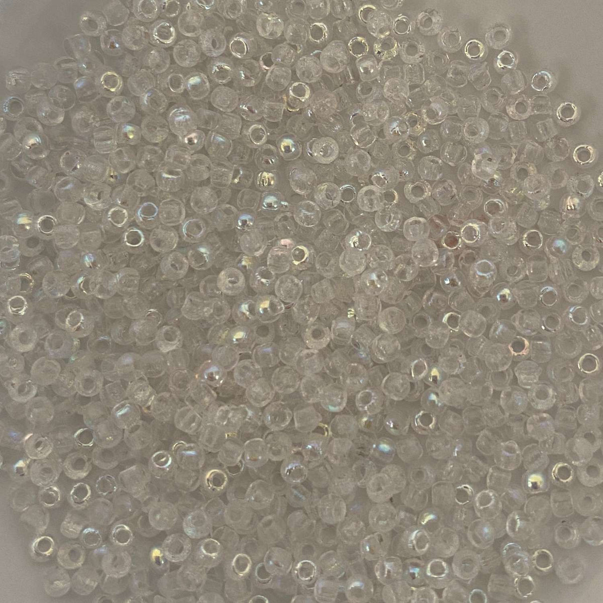 Czech Glass Pressed Seed Beads Crystal Rainbow Size 11/0