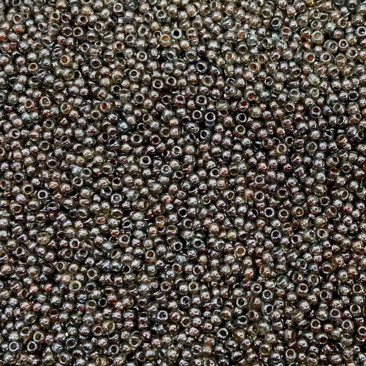 Czech Glass Pressed Seed Beads Crystal Blue Glaze Size 11/0