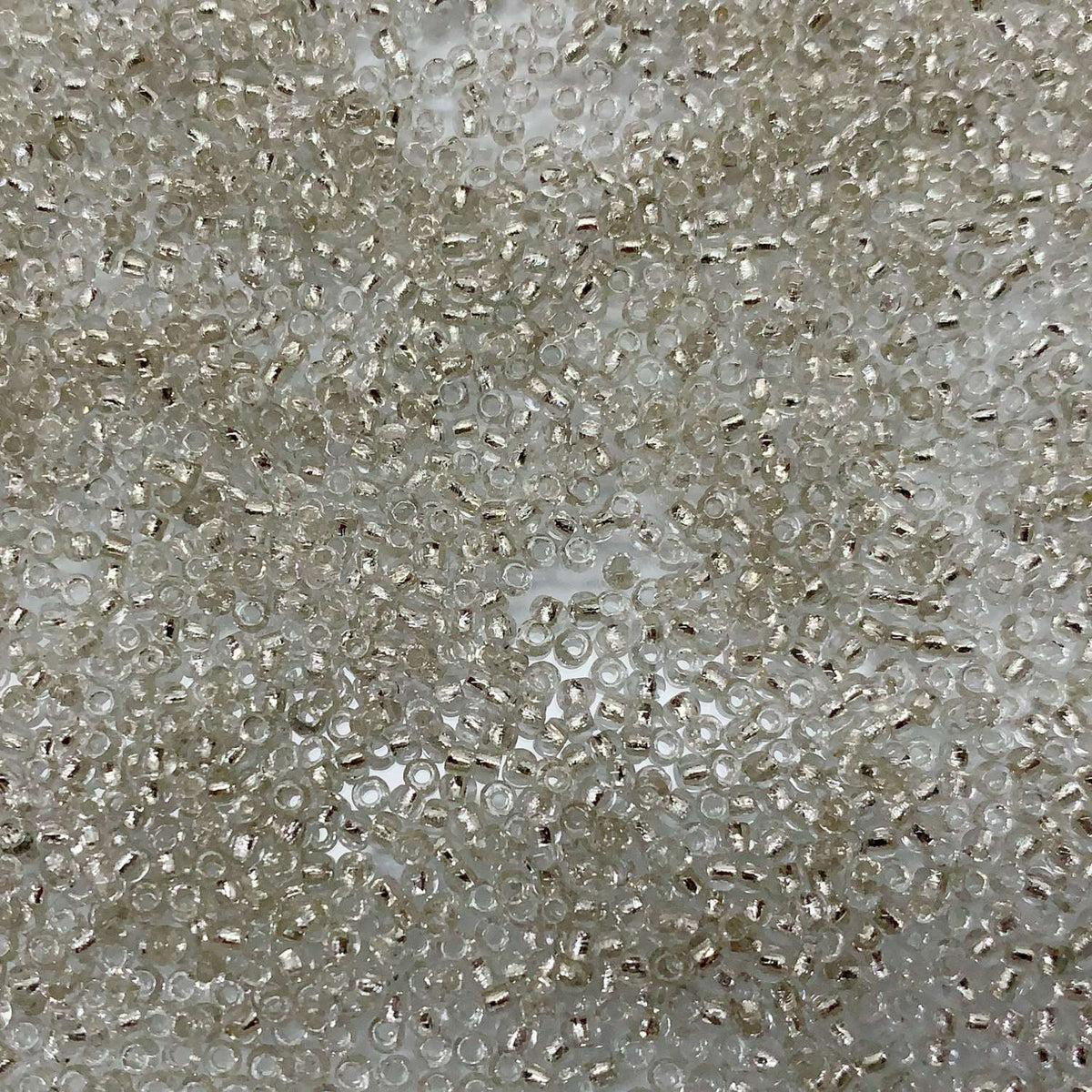 Czech Glass Pressed Seed Beads Crystal Silver Lined Size 11/0