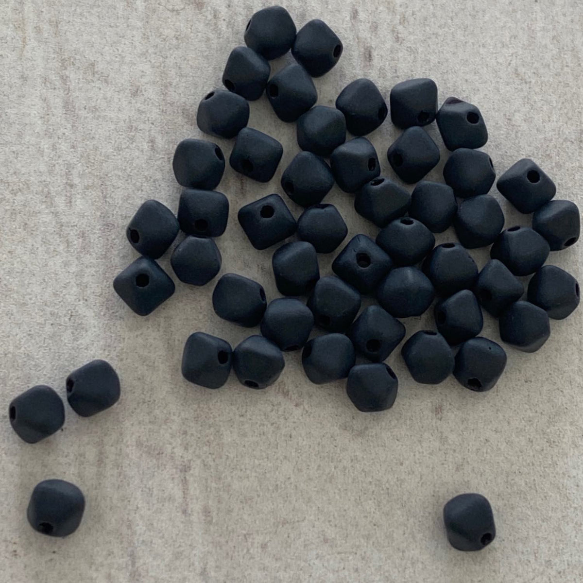 Czech Glass 4mm Bicon Matte Jet 50pcs