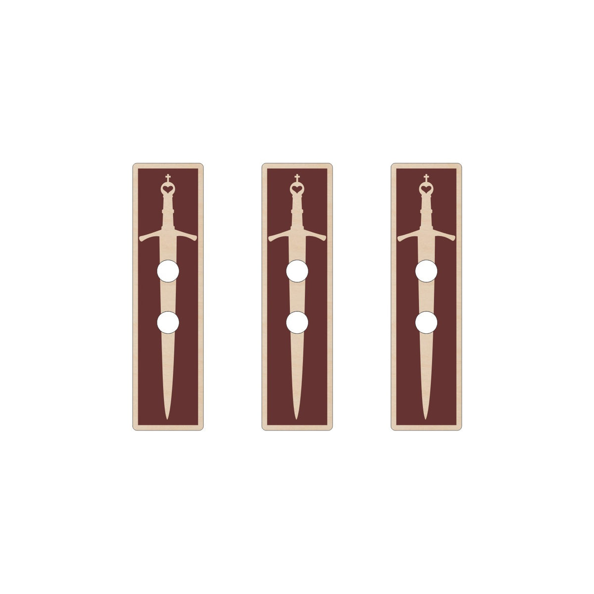 Jewel Loom Designer Series Baltic Birch Wood Sword Buttons 3 piece Collection