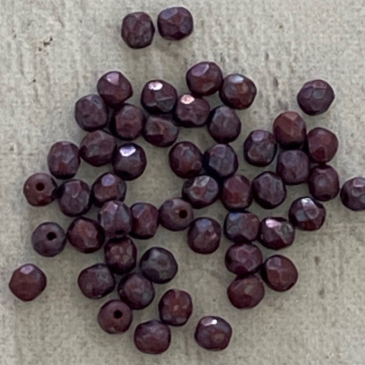 Czech Glass Fire Polish 4mm Matte Opaque Red 50 pcs