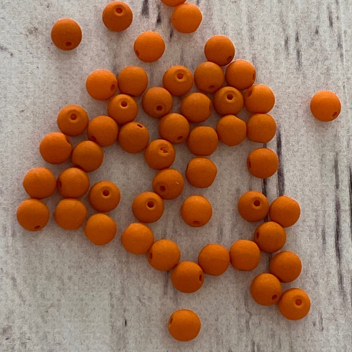 Czech Glass Preciosa Ornela 4mm Druk Autumn Collection Orange 50pcs