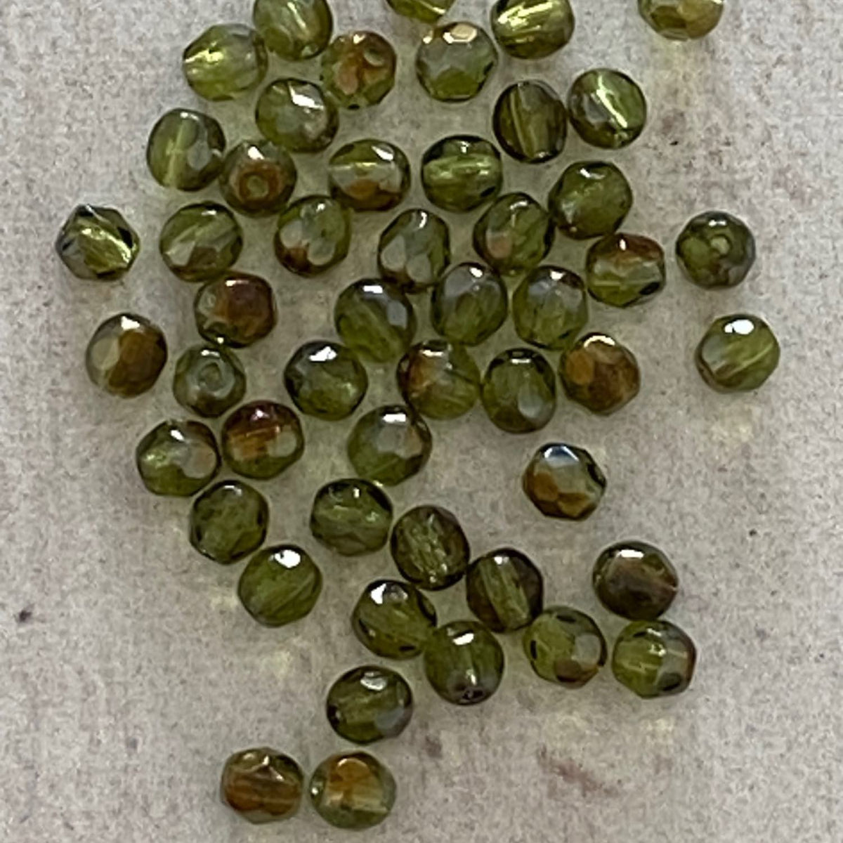 Czech Glass Fire Polish 4mm Antique Bronze Luster 50 pcs