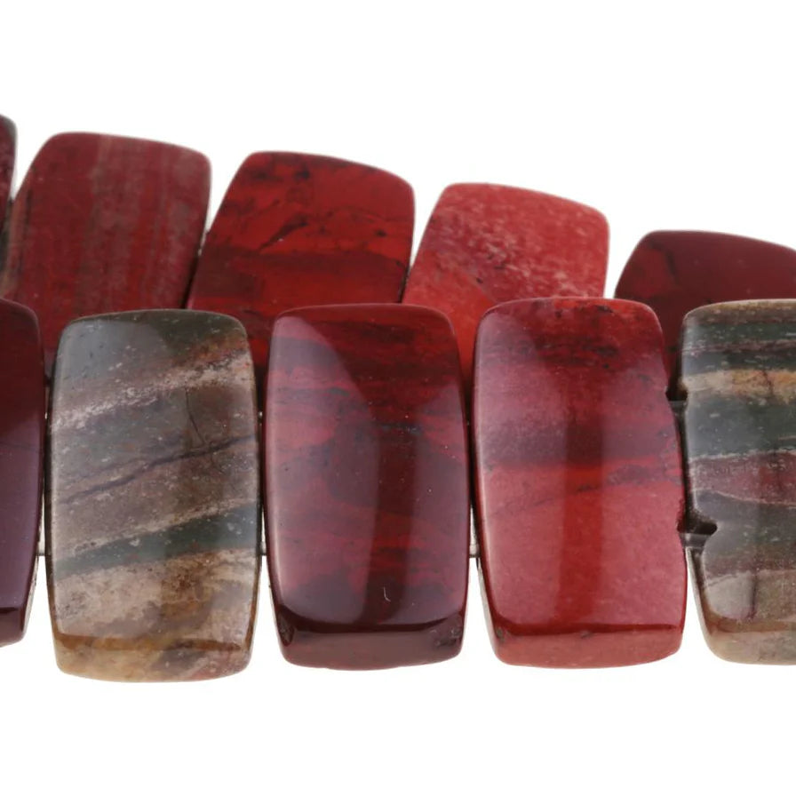 Apple Jasper 10x20mm Double Drilled 8 inch