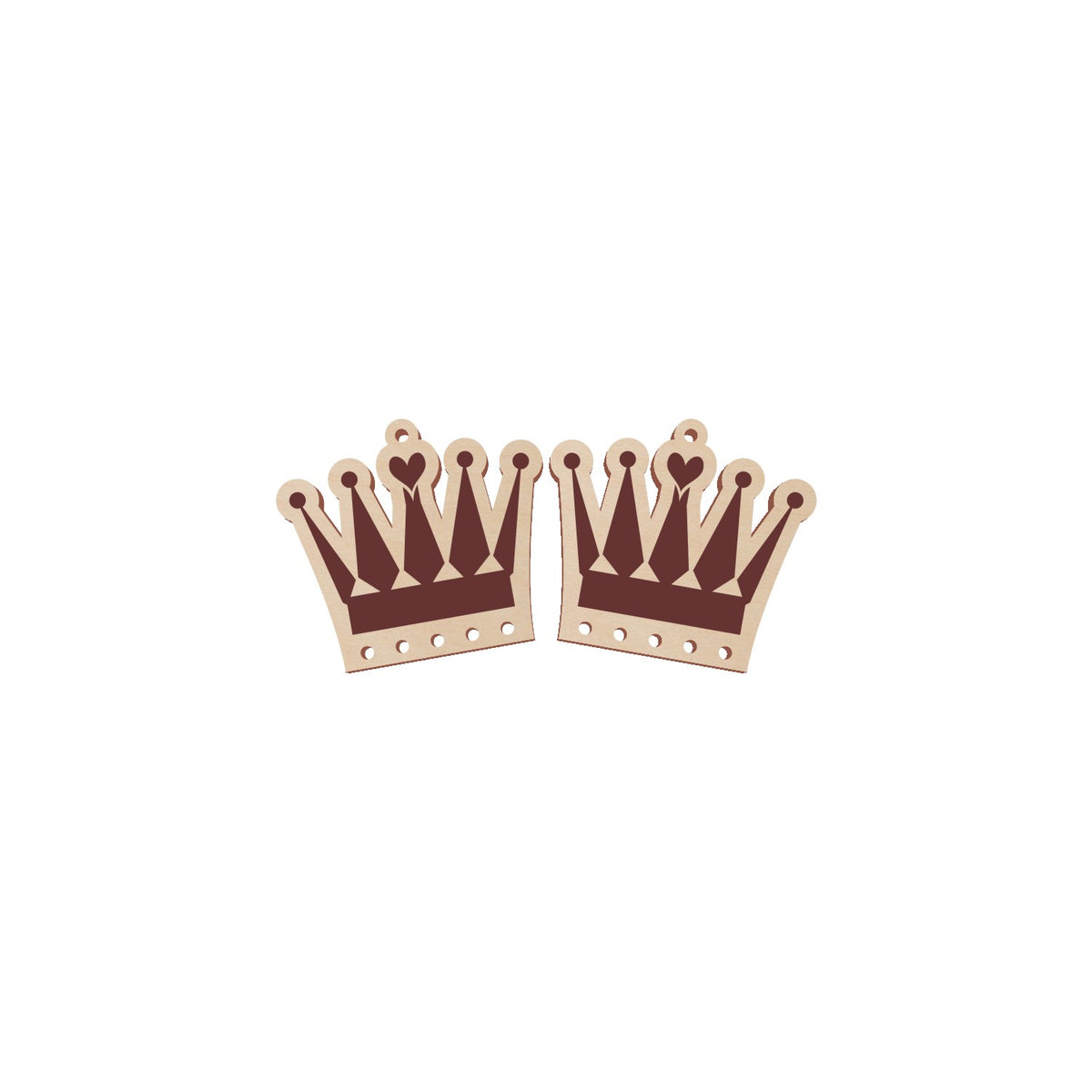 Designer Series Baltic Birch Earring Crown with 5 Holes 1 set