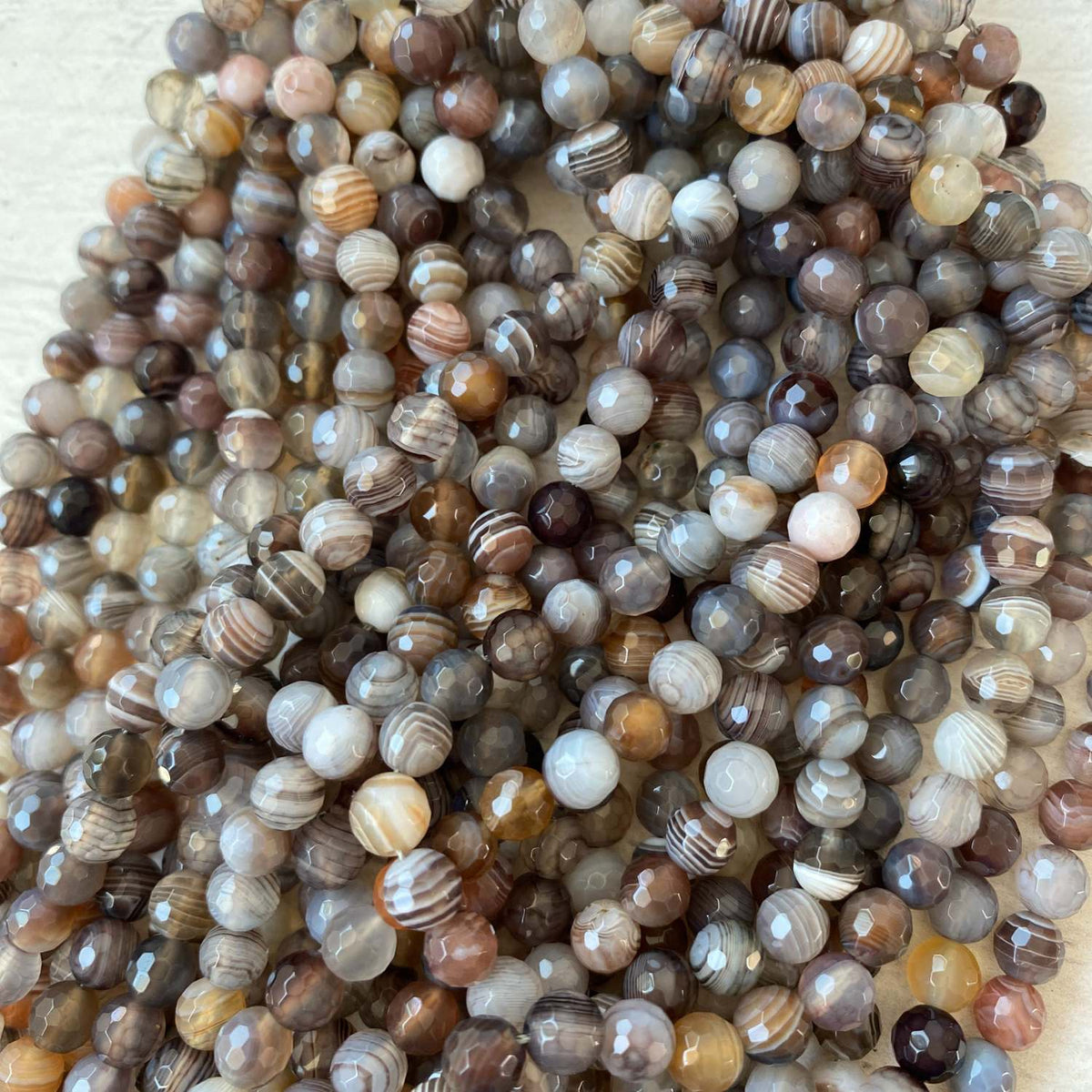 Boswana Agate Gemstone Round Approx 6mm
