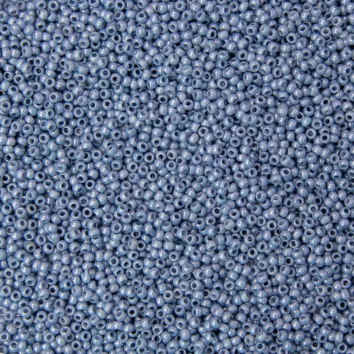 Czech Glass Pressed Seed Beads Chalk Blue Luster Size 11/0