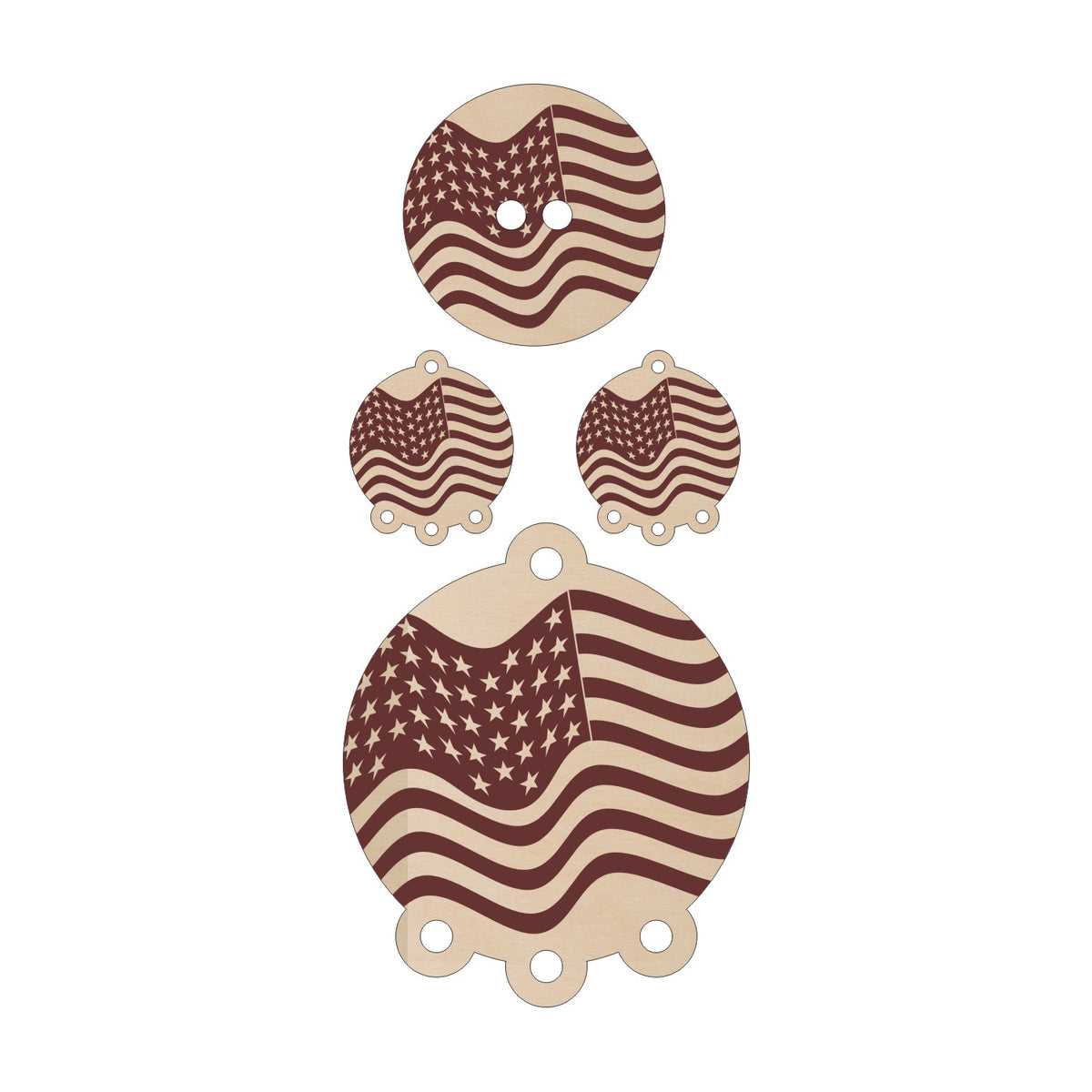 Jewel Loom American Flag Set with Round Icons