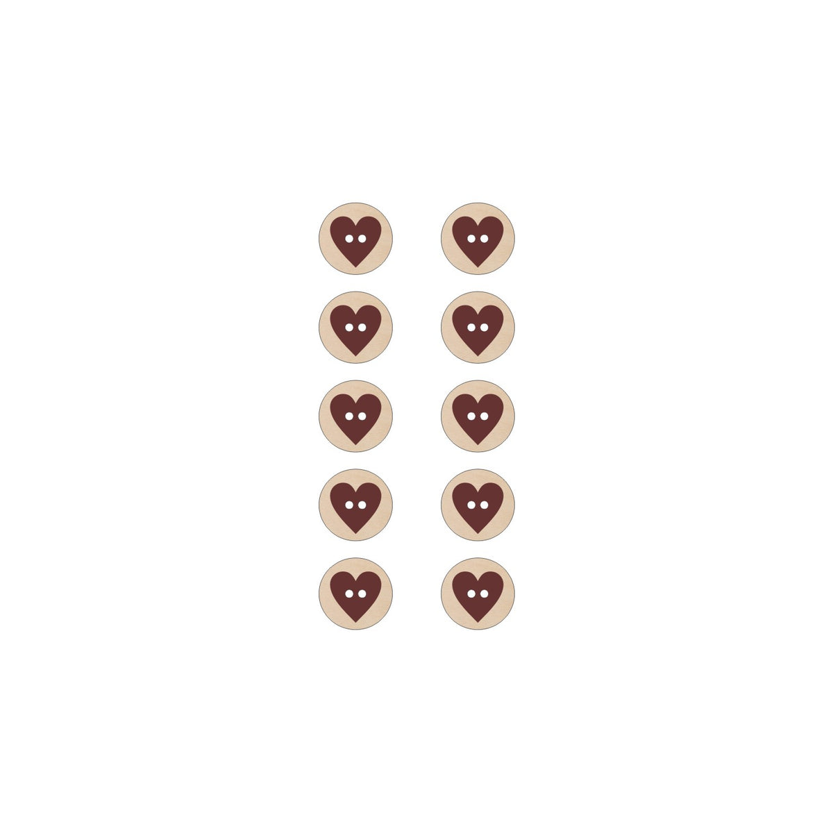 Jewel Loom Micro Tiny Heart Button Pack of 10