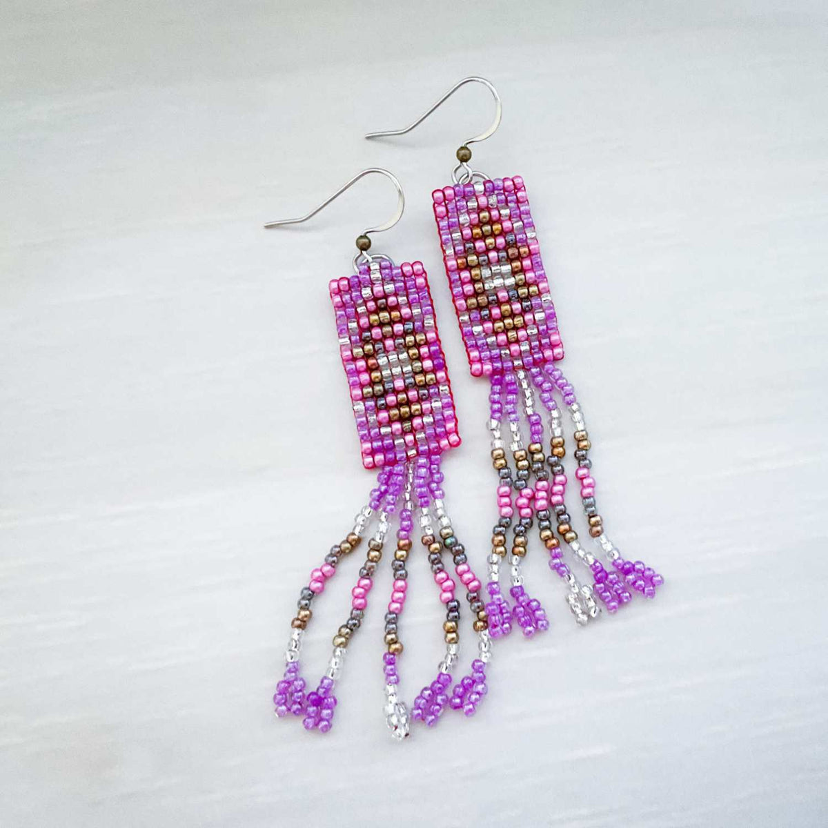 Pearl Shine Lariat and Sassy Fringe Earring Pattern PDF's