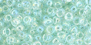 TOHO Seed Beads Round 6/0 Tube 2.5" Transparent Rainbow Aqua Frost
