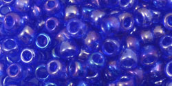 TOHO Seed Beads Round 6/0 Tube 2.5" Transparent Rainbow Sapphire
