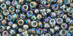 TOHO Seed Beads Round 8/0 Tube 2.5" Transparent Rainbow Gray