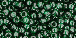 TOHO Seed Beads Round 8/0 Tube 2.5" : Transparent Green Emerald