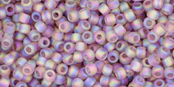 TOHO Seed BeadsRound 11/0 Tube 2.5" : Transparent Rainbow Frosted Med Amethyst