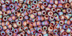 TOHO Seed Beads Round 11/0 Tube 2.5" Transparent Rainbow Frosted Smokey Topaz