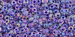 TOHO Round 11/0 Tube 2.5" : Inside Color Rainbow Crystal Tanzanite Lined