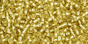 TOHO Round 11/0 Tube 2.5" Silver Lined Lt Topaz