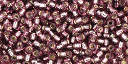 TOHO Seed Beads Round 11/0 Tube 2.5" : Silver Lined Med Amethyst