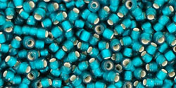 TOHO Seed Beads Round 11/0 Tube 2.5" Silver Lined Frosted Teal