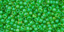 TOHO Seed Beads Round 11/0 Tube 2.5" Inside Color Jonquil/Shamrock Lined
