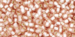 TOHO Round 11/0 Tube 2.5" Silver Lined Frosted Rosaline