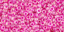 TOHO Round 11/0 : Inside-Color Crystal Fuchsia Lined