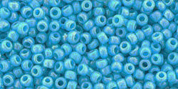 TOHO Seed Beads Round 11/0 Tube 2.5" Opaque Rainbow Blue Turquoise
