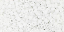TOHO Seed Beads Round 11/0 Tube 2.5" Opaque Frosted White