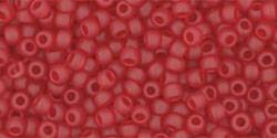 TOHO Seed Beads Round 11/0 Tube 2.5" Transparent Frosted Ruby