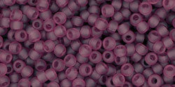 TOHO Seed Beads Round 11/0 Tube 2.5" : Transparent Frosted Med Amethyst