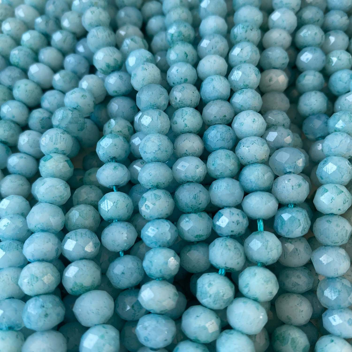 Agate Aqua Faceted 7mm Gemstone