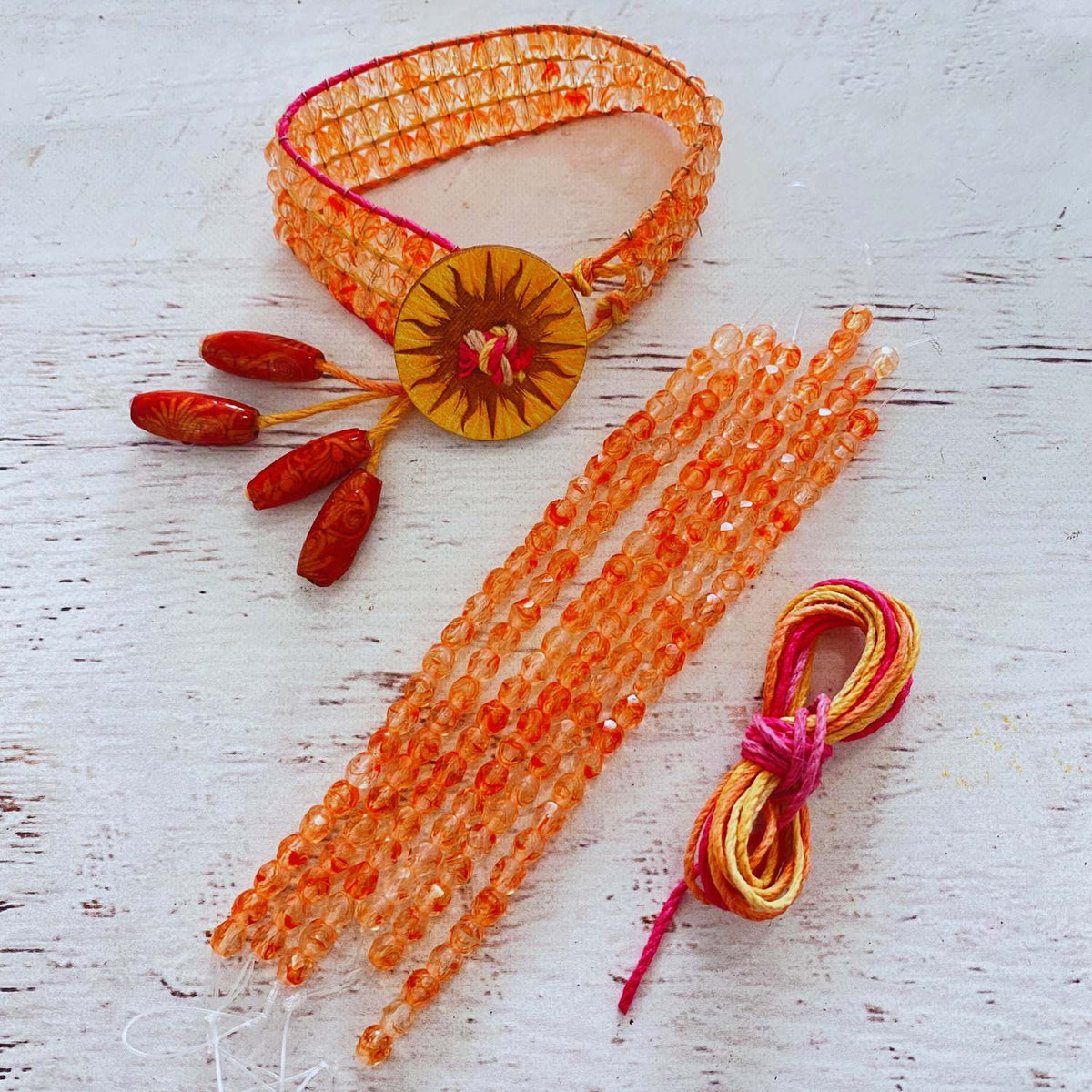 Jewel Loom Bead Loom Bracelet Kit Beads, Cord and Button