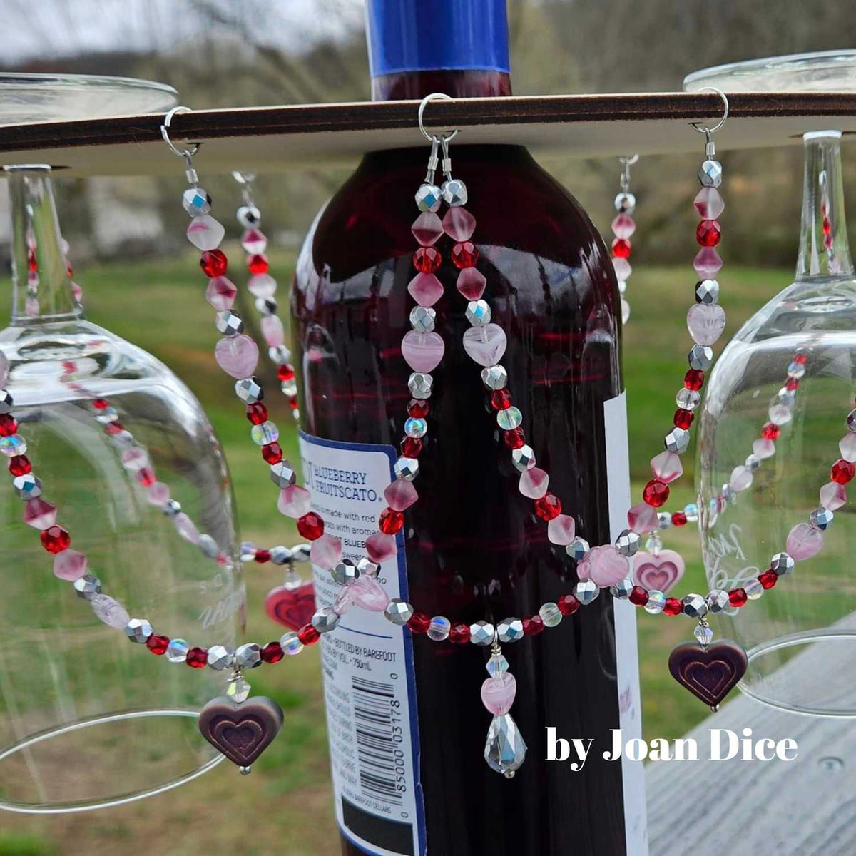 Sustainable Baltic Birch Designer Two Slide Stemware Wine Caddie Grapevine