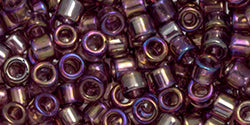 TOHO Seed Beads Round 11/0 Tube 2.5" : Transparent Rainbow Med Amethyst