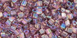 TOHO Round 8/0 Tube 2.5" Transparent Rainbow Lt Amethyst